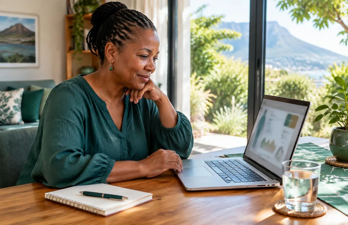 A person reviewing health results at home